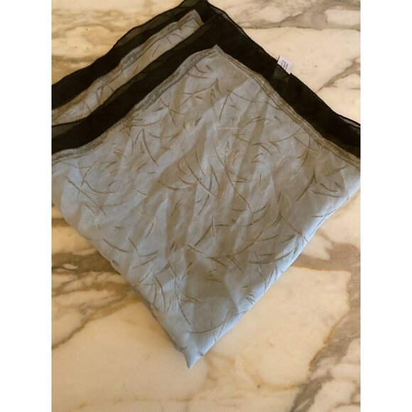 Made in Italy Sheer Chiffon Scarf Blue Brown Floral - Picture 6 of 7